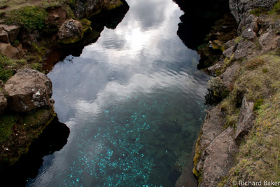 gorge with water showing clouds