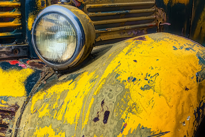 Yellow truck fender