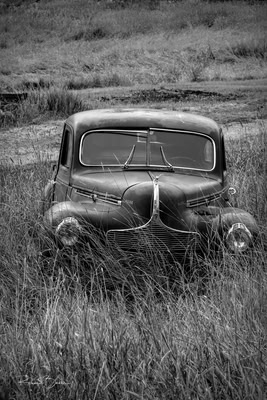 Old Dodge Sedan B&W